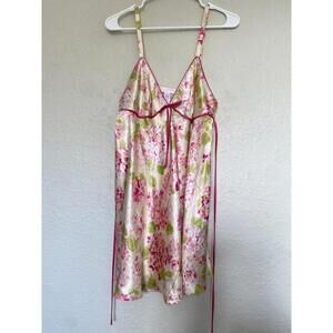 Oscar De La Renta Pink Label Floral Lace Romantic Night Slip Gown Lingerie Sz L